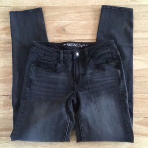 AEO Super Stretch X4 Black Skinny Jeans 4 Long